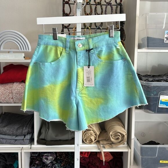 WE WORE WHAT Tie-Dye Denim Women's Shorts size 25 NWT $69 festival concert party - Picture 5 of 7